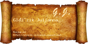Glózik Julianna névjegykártya